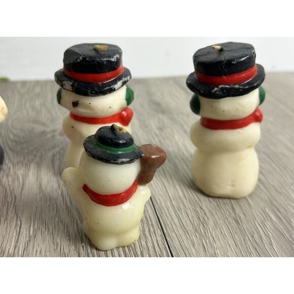Vintage Russ Christmas Candle Figurines Santa Snowman Lot Of 6 Unused READ - Picture 5 of 15